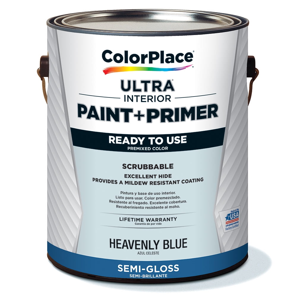 ColorPlace Ultra Interior Paint & Primer, Heavenly Blue, Semi-Gloss, 1