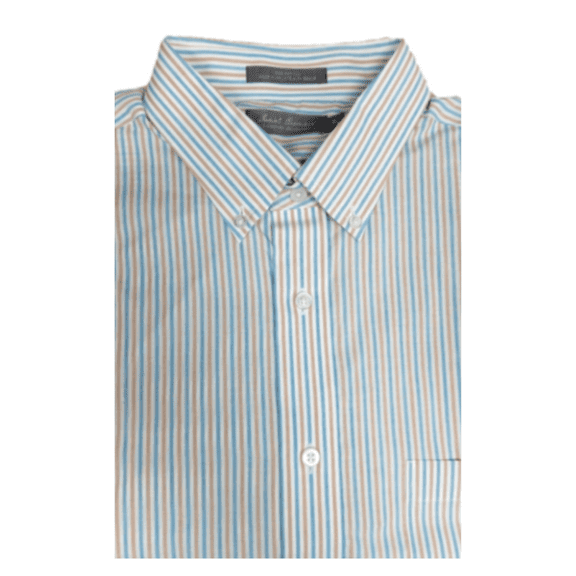 Daniel Cremieux Men's S/S Striped Shirt Cotton Multicolor Beige-Blue size XL.