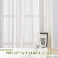 thumbnail image 6 of NICETOWN Sheer White Window Curtains Linen Textured 84 inch Length, Grommet Semitransparent Balance Privacy & Light Vertical Flax Sheer Drapes for Bedroom / Living Room, W52 x L84, 2 Panels, 6 of 7