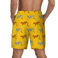 thumbnail image 4 of Haiem Leopard Print Mens Swim Trunks with Compression Liner 2 in 1 Swimming Shorts Stretch Swimwear Quick Dry,Board Shorts-X-Large, 4 of 9