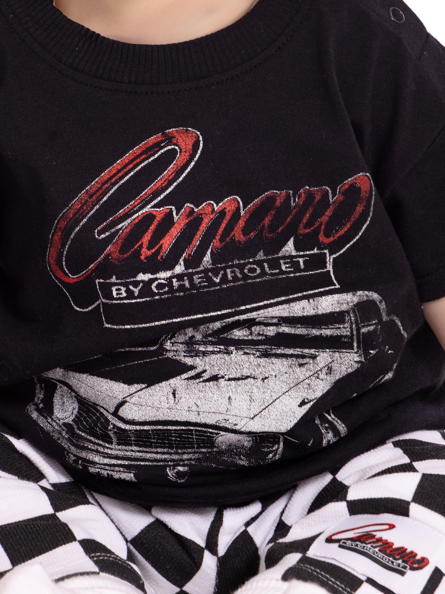 Chevy Camaro Baby Boys Graphic Tee and Checkered Print Pants Set, 2-Piece, Sizes 0/3M-24M