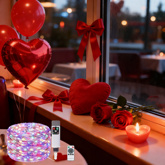 Outdoor String Lights 33 ft 100 LED Fairy Lights for Indoor Outdoor Party Garden Decorations - 2 Pack