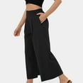 thumbnail image 2 of Pants for Women Hiking Women Fancy Pants Suits for Trouser Fashion Midsize Fashion Trousers Cute Jean Crinkle Beaded High Waist Casual Dress Black 2XL, 2 of 7