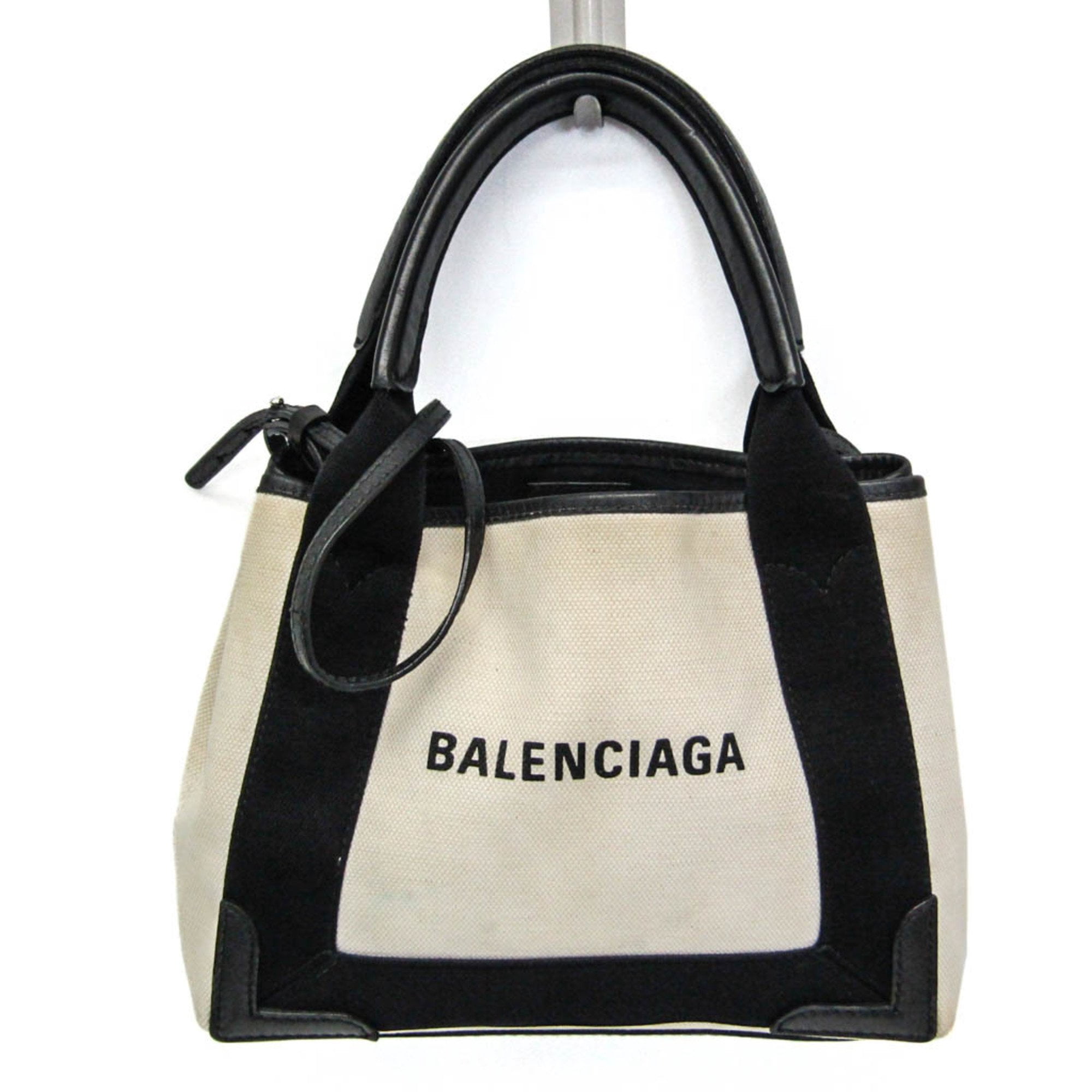 Pre-Owned Balenciaga Navy Cabas XS 390346 Women's Canvas,Leather