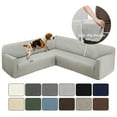 thumbnail image 3 of HDCAXKJ Sectional Couch Covers L Shaped Sofa Cover Stretch Jacquard Corner Sofa Covers for Living Room Non Slip Sectional Couch Slipcovers Furniture Protector,Extra Large,Sliver Gray, 3 of 10