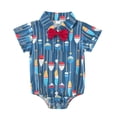 thumbnail image 1 of Gibobby Mameluco niña con estampado de dibujos animados de manga corta para niños y niñas, monos para recién nacidos, ropa(Rojo, 12-18 Meses), 1 of 5