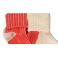 thumbnail image 4 of Sierra Socks Toddler Combed Cotton Ribbed Turn Cuff 2-Pack Socks (Coral/Cream, 1-2 years (Fits Shoe Size 3-7)), 4 of 4