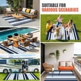 thumbnail image 4 of Navy Blue Outdoor Rug for Patio/Deck/Porch, Non-Slip Large Area Rug 3 x 5 Ft, Modern White Geometric Vertical Stripes Indoor Outdoor Rugs Washable Area Rugs, Reversible Camping Rug Carpet Runner, 4 of 8