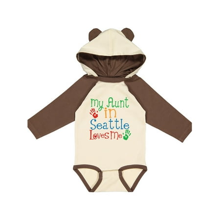 

Inktastic My Aunt in Seattle Loves Me Gift Baby Boy or Baby Girl Long Sleeve Bodysuit