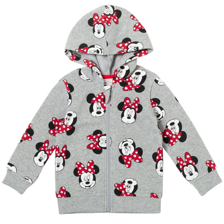 H&m Minnie Mouse Zip Hoodie Printed Zip-through Hoodie