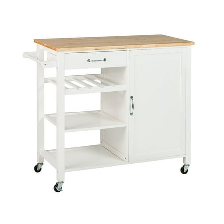 Kitchen Island Shelves - Buy-Hive Kitchen Island Rolling Trolley Cart Utility Dining Serving Cabinet Shelf w/Wine Rack