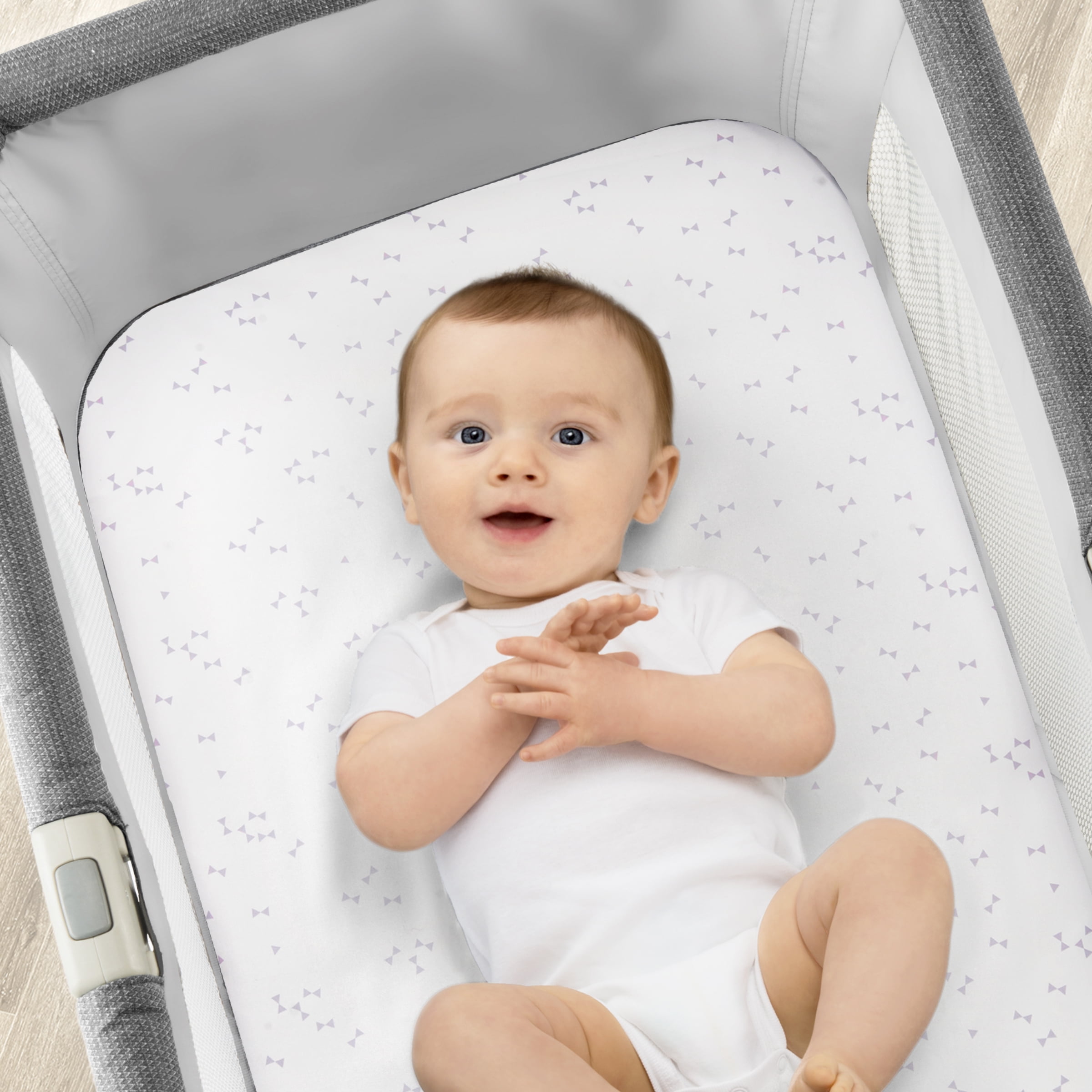 Chicco LullaGo Bassinet Sheets, Lavender Triangle 2-Pack (Purple)