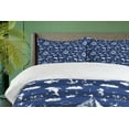thumbnail image 3 of Ambesonne Navy Blue Duvet Cover Sets, Grunge Anchor Ship, 2-King, Blue White, 3 of 6