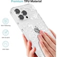 thumbnail image 4 of for iPhone 12 Pro Max Case 6.7 Inch Cute Phone Case Floral Rose Aesthetic Flower Clear Case for Women Girls Slim Pattern Anti-Yellow Shockproof Protective TPU Bumper Case, White, 4 of 13