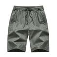 thumbnail image 2 of Men's Shorts Casual Five-point Zipper Pocket Shorts Outdoor Beach Shorts Elastic Large Size Shorts Chores Para Hombre Army Green 2XL, 2 of 5