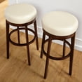 thumbnail image 4 of TMS Avenue 30" Round Indoor Swivel Bar Stool, Rich Brown/Cream Faux Leather, 4 of 6