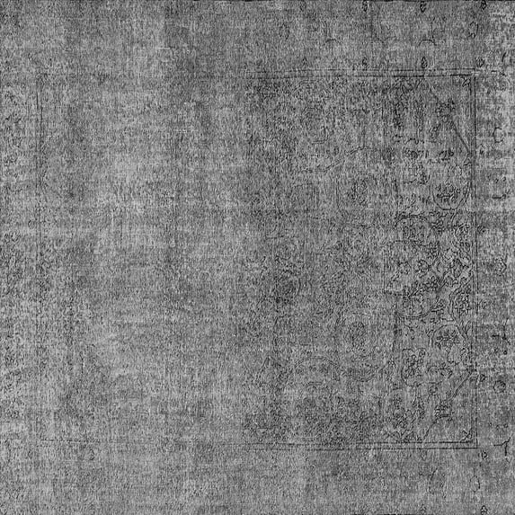 Ahgly Company Indoor Square Oriental Gray Industrial Area Rugs, 5' Square