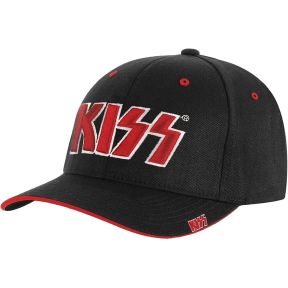 Kiss Red Logo Hat Adjustable Black