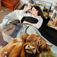 thumbnail image 4 of Homewish Highland Bull Twin Bedding Sets 7-Piece for Female Men,Vintage Cabin Cottage Windmill Bedding Comforter Set Microfiber,Chic Floral Daisy Breathable Sheet Sets,Luxury Bedroom Decor, 4 of 8