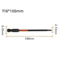 thumbnail image 1 of MYG 1PC 100mm 1/4 Pouce Hexagonal Tête Foret Tournevis Torx Magnétique Bits T10-T40, 1 of 4