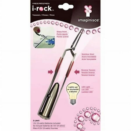 American Crafts 400237 i-rock LED Reverse Tension Tweezers-4. 75''