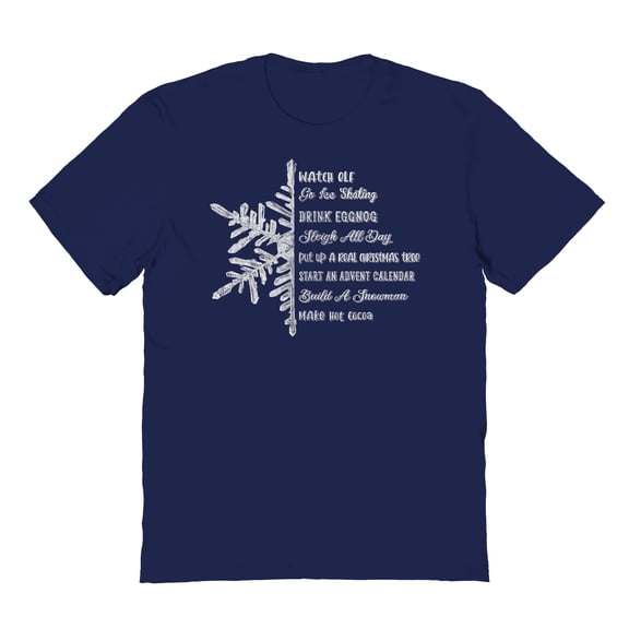 Haywood & Main Snowflake List Graphic Navy Men's Cotton T-Shirt