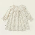 thumbnail image 2 of Tao Tao Baby Girls Long Sleeve Smocking Clothing Toddler Fall Floral Smocked Dress Vintage Dresses for Christmas Birthday Holiday Khaki 100, 2 of 9