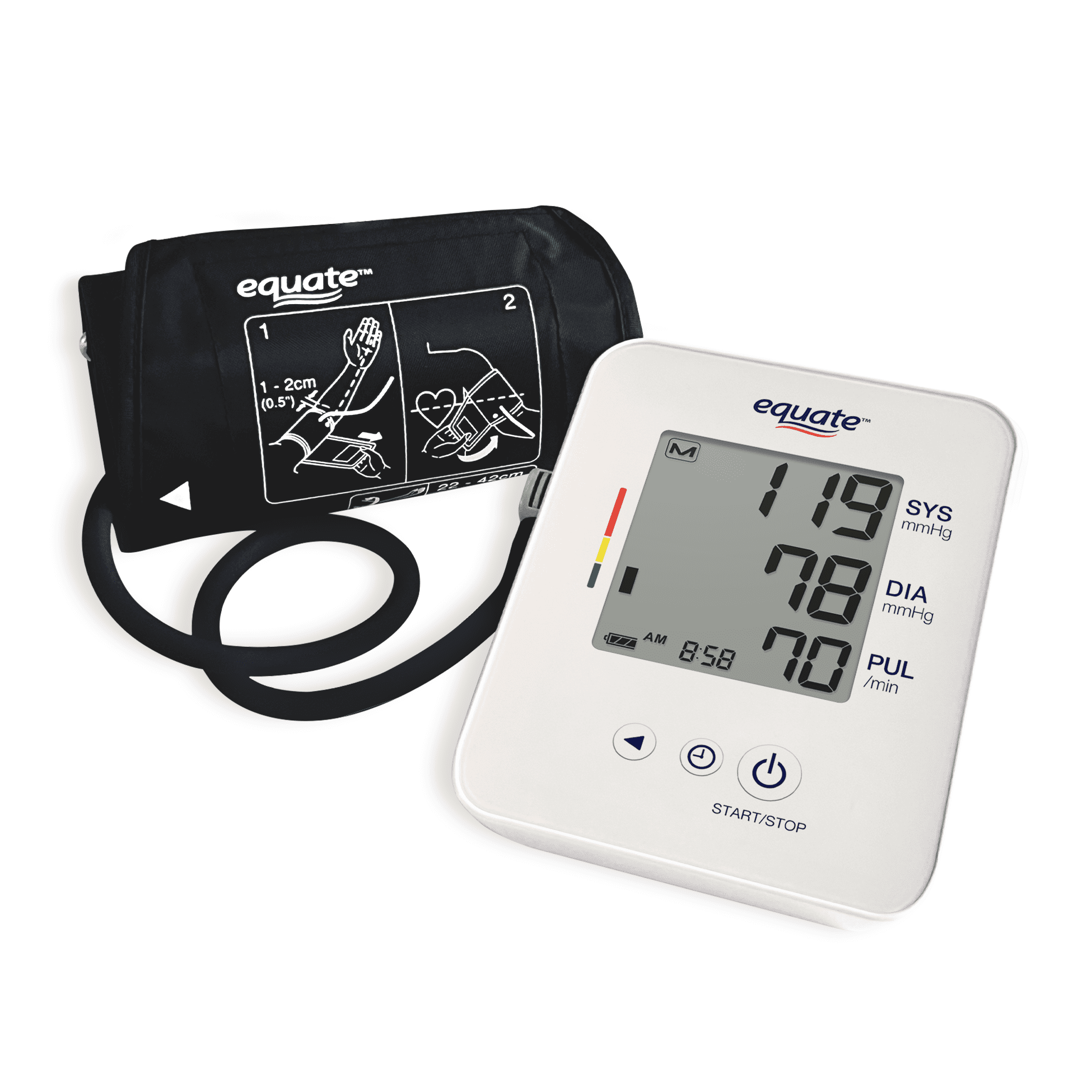 Equate 1 Pro Automatic Digital Blood Pressure Monitor for Home Use, Upper Arm Cuff - UA-4010WM