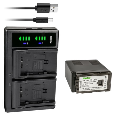 Kastar 1-Pack VW-VBG6 Battery and LTD2 USB Charger Replacement for Panasonic AG-AC130AEJ AG-AC130AP AG-AC160 AG-AC160A AG-AC160AEJ AG-AC160AP AG-HMC40 AG-HMC43 AG-HMC45A AG-HMC70 AG-HMC70U