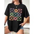 thumbnail image 2 of T-Shirt Graphique Floral pour Femmes, Col Rond Décontracté Manches Courtes, Polyester Tricoté 95 % Spandex Mélange 5 %, Longueur Régulière, Toutes Saisons - Tee 180gsm pour Adulte, Hommes, Femmes, Adolescent, Adolescent, 2 of 5