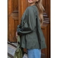 thumbnail image 6 of Niusricy Women’s Casual Tie Front Tops Long Sleeve Tunic Shirts Round Neck T-shirts Ladies Loose Fit Babydoll Shirts Fashion Cute Clothes Spring Fall Blouses Streetwear for Daily, 6 of 7