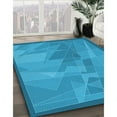 thumbnail image 3 of Ahgly Company Machine Washable Indoor Round Transitional Blue Area Rugs, 6' Round, 3 of 7