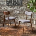 thumbnail image 5 of GDF Studio Crystal Indoor Mid Century Modern Fabric Upholstered Dining Chairs, Set of 2, Dark Gray and Walnut, 5 of 11