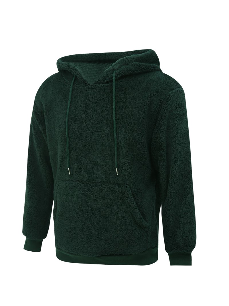 Kissonic Men's Sherpa Lined Fleece Hoodie - Warm Pullover Sweatshirt With Kangaroo Pocket