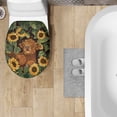 thumbnail image 4 of ZUXONGSY Highland Cow Sunflower Toilet Lid Dust Cover Easy to Install Toilet Lid Cover with Elastic Edge Washroom Toilet Bowl Dust Cover Washable Bathroom Accessories Decoration, 4 of 6