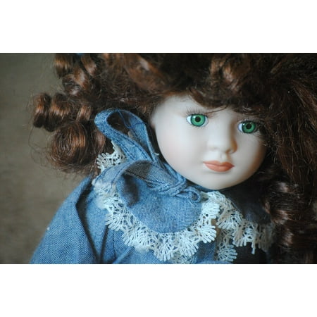 Porcelain Vintage Necklace - LAMINATED POSTER Porcelain Head Face Doll Girl Vintage Antique Poster 24x16 Adhesive Decal