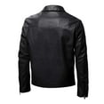 thumbnail image 4 of Fesfesfes Leather Jacket Men's Fashion Fall Jacket Men's Leather Jackets Casual Tops Coats Sale Items, 4 of 5