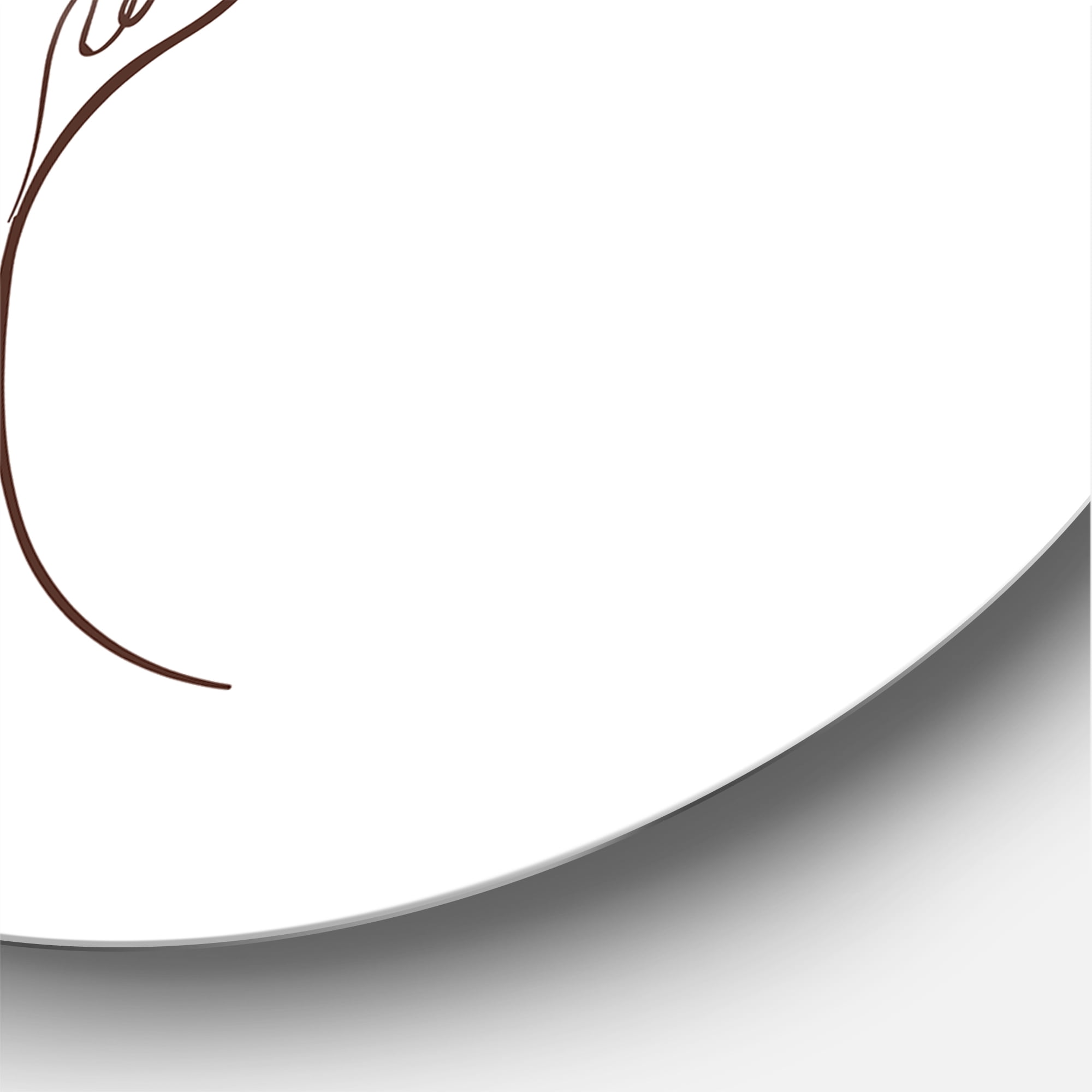 Designart 'One Line Portrait of Afro American Woman III' Modern Circle Metal Wall Art 36x36 - Disc of 36