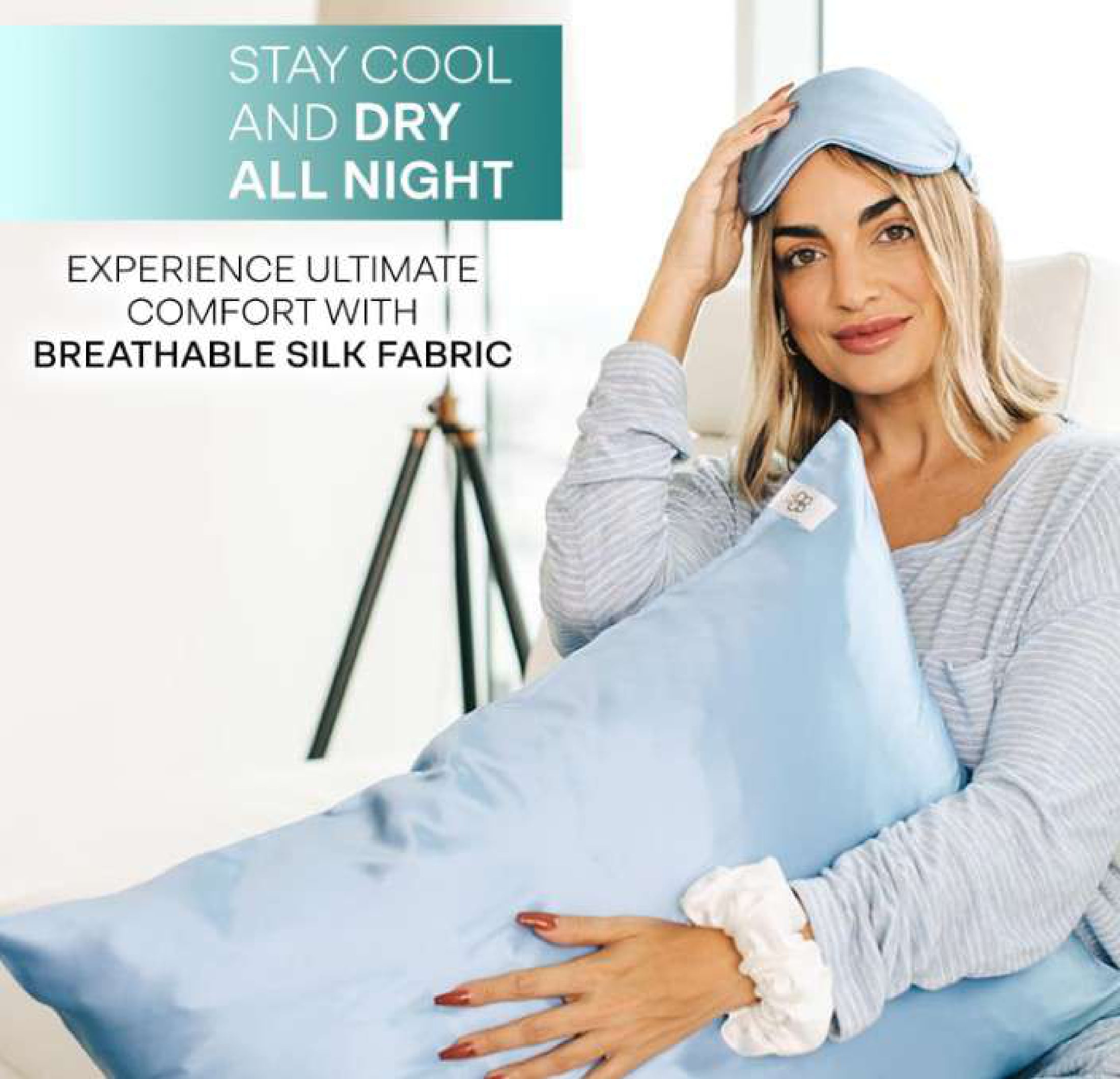 100% Pure Mulberry Silk Pillowcase, King, Blue, 22 Momme, Pillow Cover Case with Hidden Zipper
