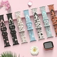 thumbnail image 3 of Engraved Band Compatible with Apple Watch Bands Ultra 3/2/1 49mm 46mm 45mm 44mm 42mm 41mm 40mm 38mm Women, Two-Tone Cute Soft Silicone Sport Strap for iWatch Series 11/10/9/8/7/6/5/4/3/SE/SE2/SE3, 3 of 7