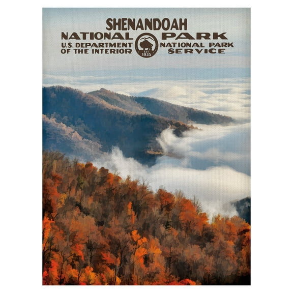 Masterpiece Art Gallery Shenandoah National Park Poster By Purple Moose Basics Canvas Art Print 30" x 40"