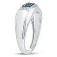 thumbnail image 4 of Diamond Princess 10kt White Gold Mens Round Blue Color Enhanced Diamond Band Ring 1/3 Cttw, 4 of 4