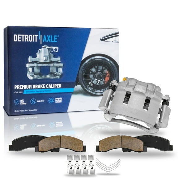 Detroit Axle - Front Ceramic Pads Left Brake Caliper Replacement for 1999-2004 Ford Excursion F-250 F-350 Super Duty