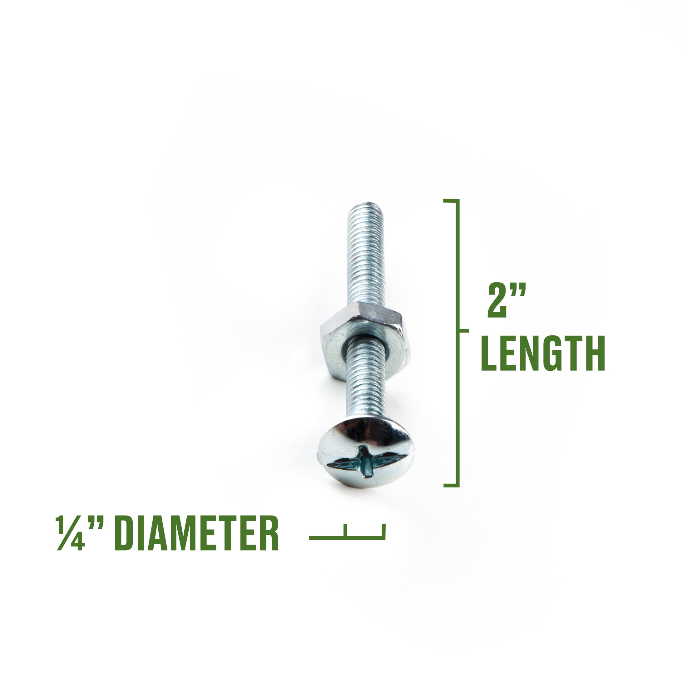 (5 pack) Hillman Machine Screws, 1/4" x 2", Steel, Zinc, Interior, Phillips, Silver, 4 sets