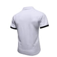 thumbnail image 5 of Yifymode Men's Textured Knit Short Sleeve Polo Shirt, Contrast Collar Regular Fit Everyday Casual Top White 3XL, 5 of 6