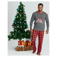 thumbnail image 4 of PatPat Family Matching Christmas Pajamas Set,Deer Print Long Sleeve Gray Nightshirt and Plaid PJ Pants Lounge Set,Xmas Holiday Jammies Sleepwear Flame Resistant, 4 of 8