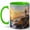 Green, variant on Lighthouse Sunset 11oz Ceramic Mug, Coastal Ocean Coffee Cup