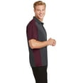 thumbnail image 3 of Sport-Tek Colorblock Micropique Sport Wick Polo-M (Iron Grey/ Maroon), 3 of 6