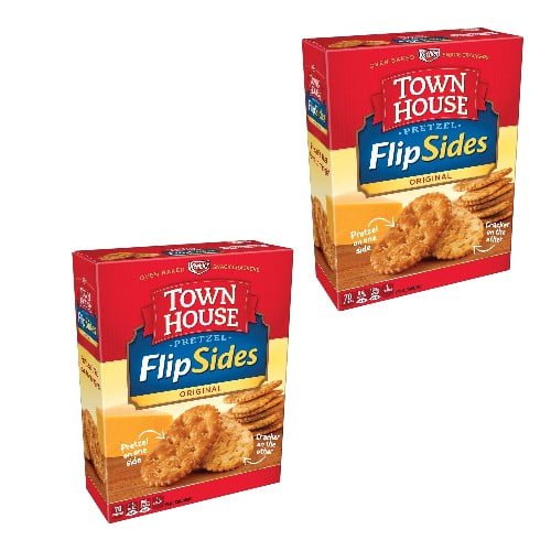 Town House FlipSides Pretzel Crackers, Oven Baked, Original, 9.2