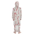 thumbnail image 3 of Soft Big Kids Onesie Pajamas Cozy Loose-Fit Jumpsuits for kids with Pockets for Christmas Lounge & Play Candy Cane and Gold Stars, 3 of 8
